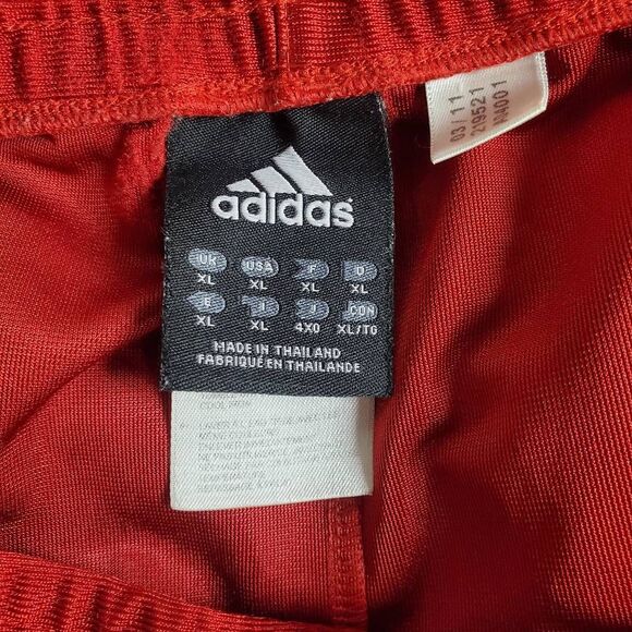 Adidas Men’s XL Red 3-Stripes Athletic Shorts Polyester Activewear - Picture 5 of 7